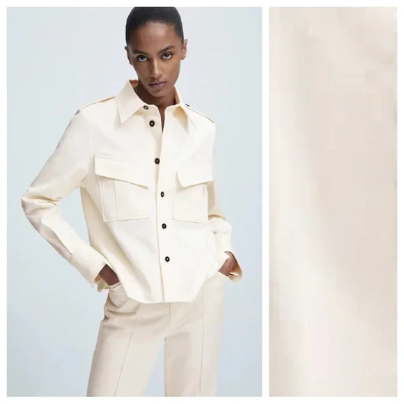 Massimo Dutti | Tops | Nwt Massimo Dutti Cream Cotton Blend